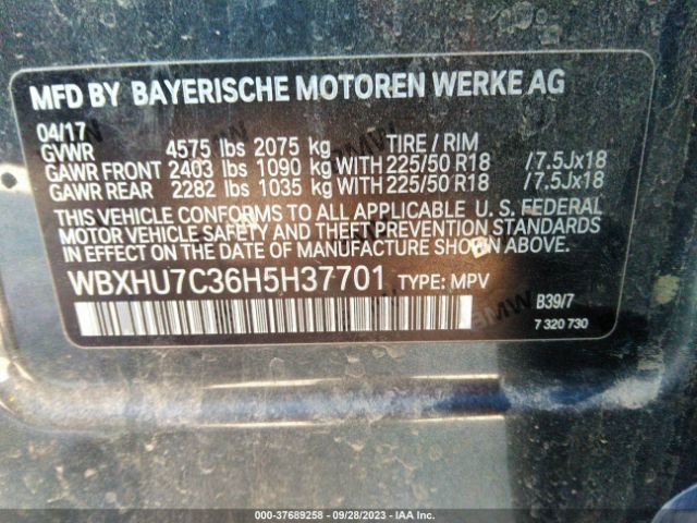 WBXHU7C36H5H37701 BMW X1 Sdrive28i