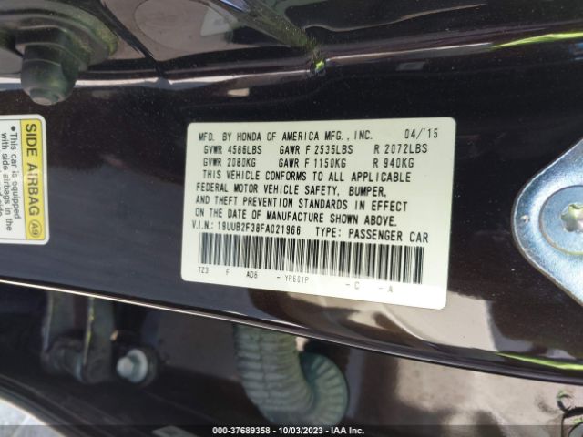 19UUB2F38FA021966 Acura Tlx V6
