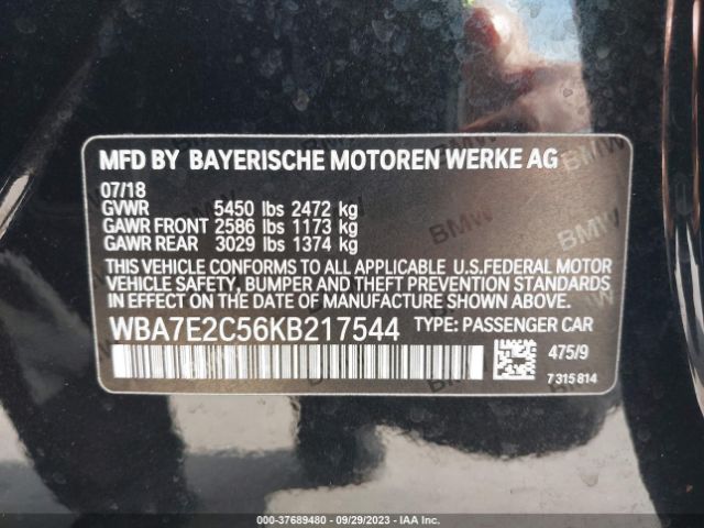WBA7E2C56KB217544 BMW 7 Series 740i