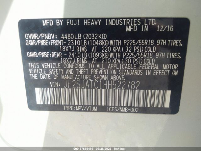 JF2SJATC1HH522782 Subaru Forester Touring