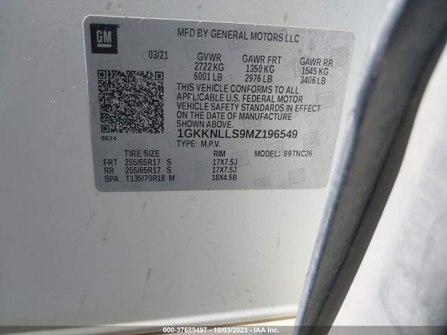 GMC Acadia Awd At4 2021 1GKKNLLS9MZ196549 Image 9
