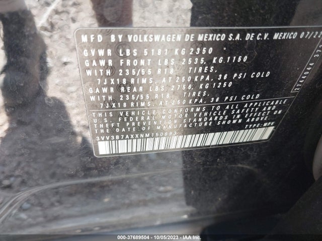 3VV3B7AXXNM150893 Volkswagen TIGUAN SE