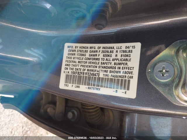 Honda Civic Sedan Ex 2015 19XFB2F81FE249470 Image 9