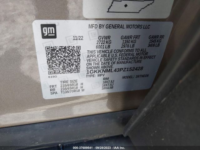 1GKKNML43PZ152428 GMC ACADIA SLT