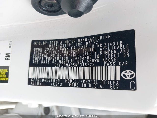 Toyota COROLLA 2022 KYFEPMAE5NP348229 Image 11