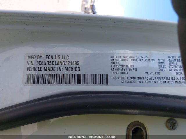 3C6UR5DL8NG321495 RAM 2500 Big Horn