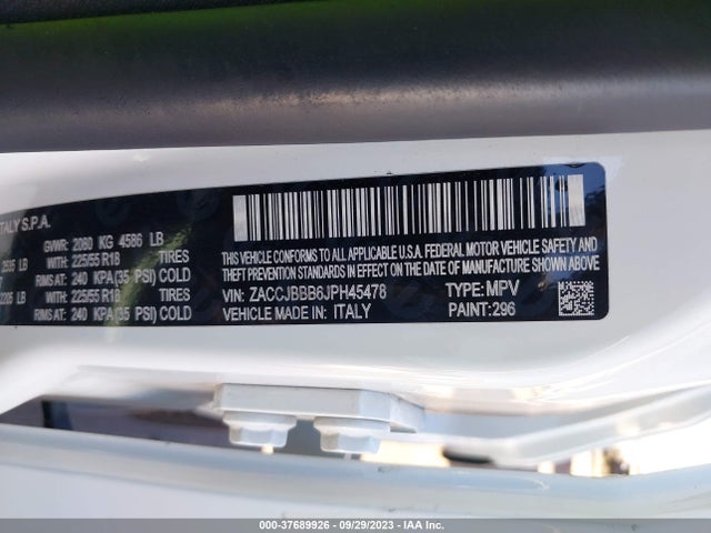 ZACCJBBB6JPH45478 Jeep Renegade Altitude