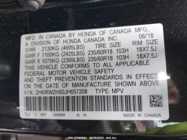 Honda CR-V EX 2018 2HKRW2H50JH657208 Image 16