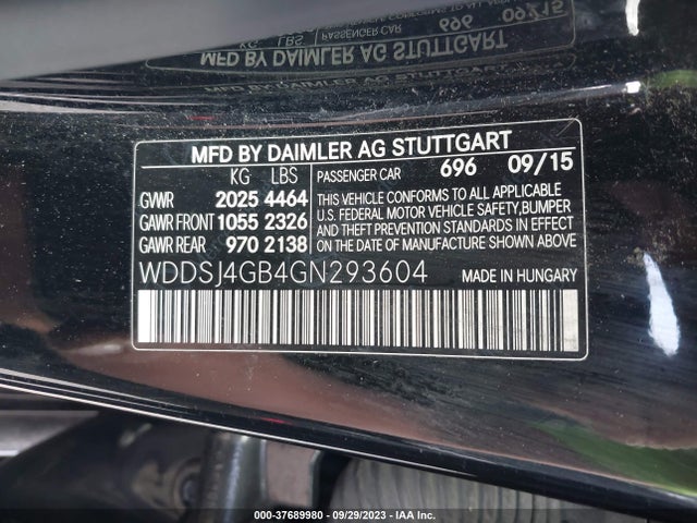 WDDSJ4GB4GN293604 Mercedes-Benz Cla Cla 250