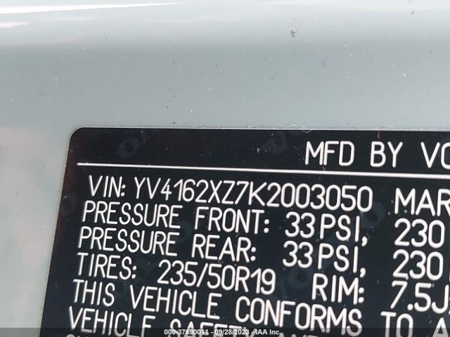 YV4162XZ7K2003050 Volvo Xc40 Momentum/r-design