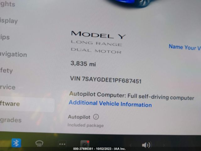 7SAYGDEE1PF687451 Tesla Model Y Awd/long Range Dual Motor All-wheel Drive