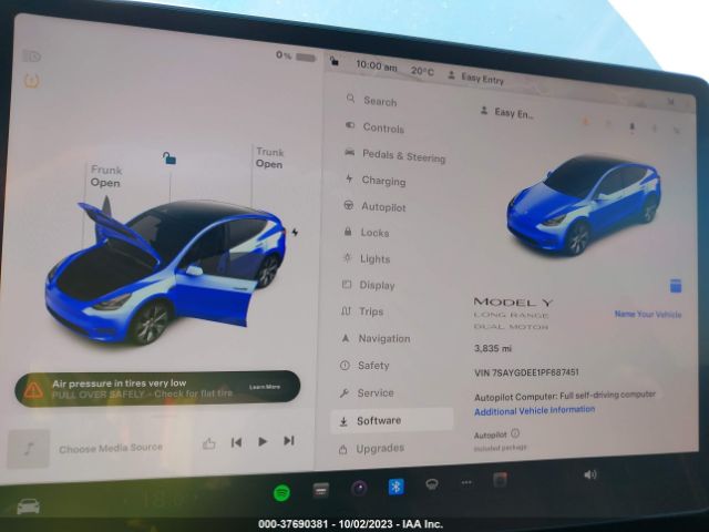 7SAYGDEE1PF687451 Tesla Model Y Awd/long Range Dual Motor All-wheel Drive