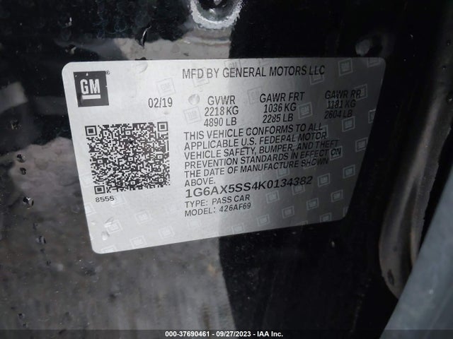 1G6AX5SS4K0134382 Cadillac Cts Sedan Luxury Awd