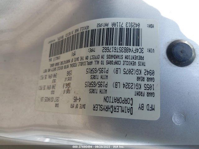 2005 CHRYSLER PT CRUISER VIN: 3C4FY48B35T617662