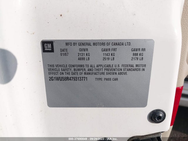2007 CHEVROLET IMPALA 2G1WU58R479313771 Photo 8