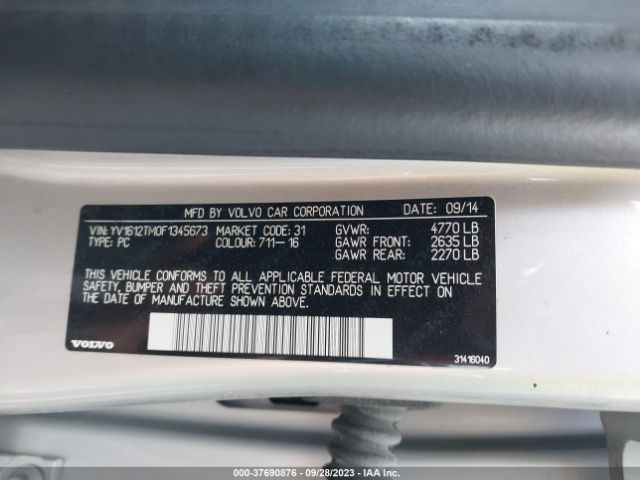 YV1612TM0F1345673 Volvo S60 T5 Platinum