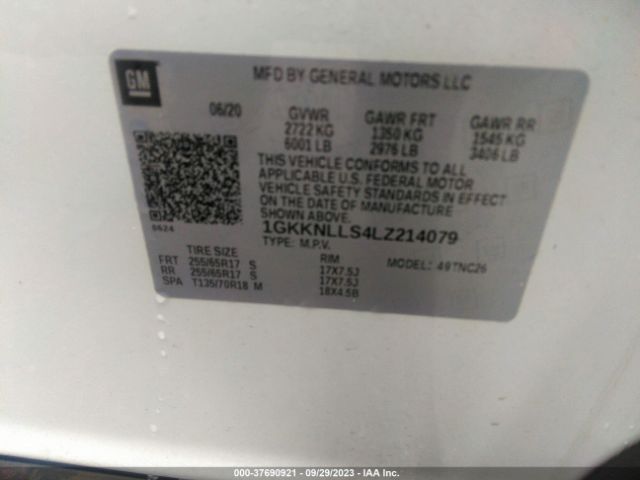 1GKKNLLS4LZ214079 GMC Acadia At4