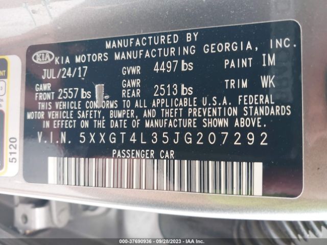 5XXGT4L35JG207292 KIA Optima Lx