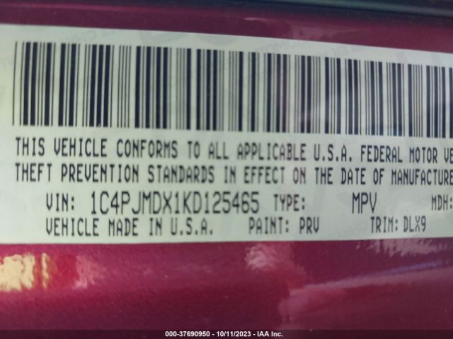 1C4PJMDX1KD125465 Jeep Cherokee Limited