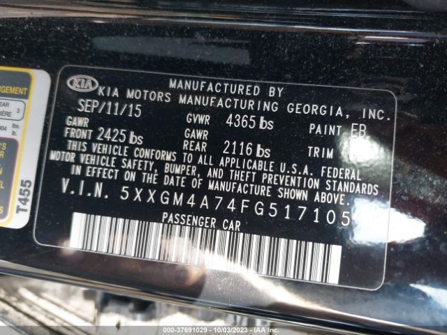 5XXGM4A74FG517105 KIA Optima Lx