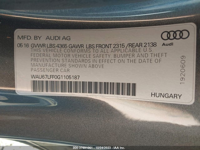 WAU67LFF0G1105187 Audi A3 1.8t Premium