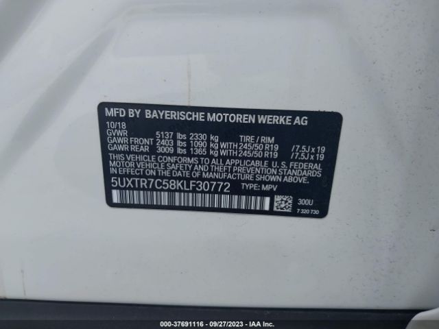 5UXTR7C58KLF30772 BMW X3 Sdrive30i