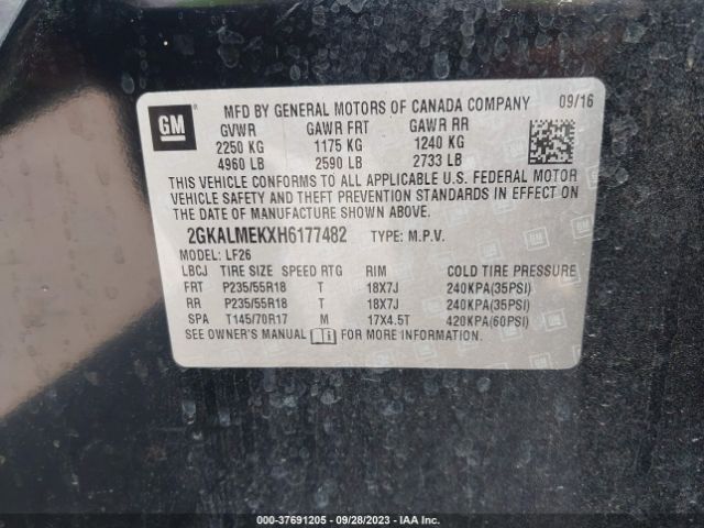 2GKALMEKXH6177482 GMC Terrain Sle