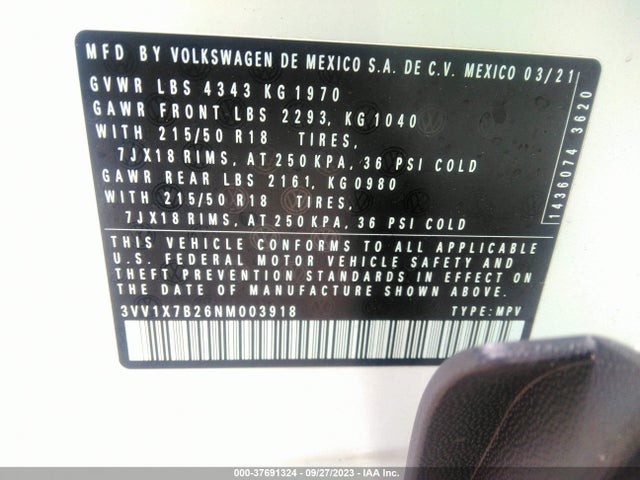 3VV1X7B26NM003918 Volkswagen TAOS SEL