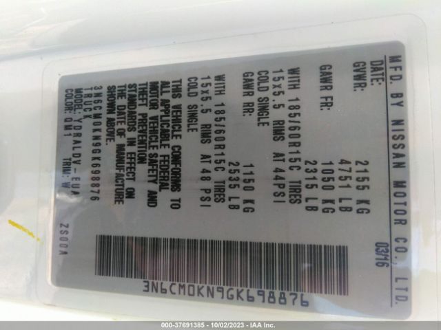 3N6CM0KN9GK698876 Nissan Nv200 S