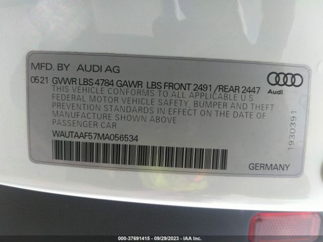 2021 AUDI A5 COUPE WAUTAAF57MA056534 Photo 8