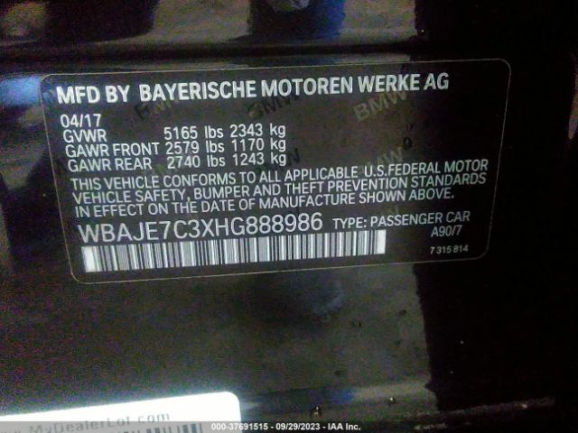 WBAJE7C3XHG888986 BMW 5 Series 540i Xdrive