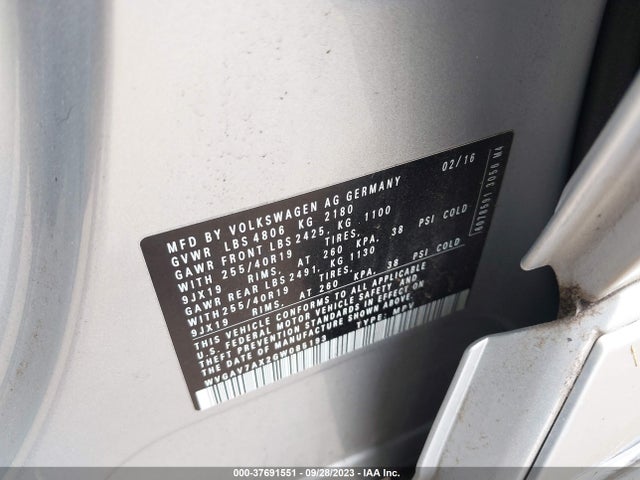 WVGAV7AX2GW085193 Volkswagen Tiguan R-line