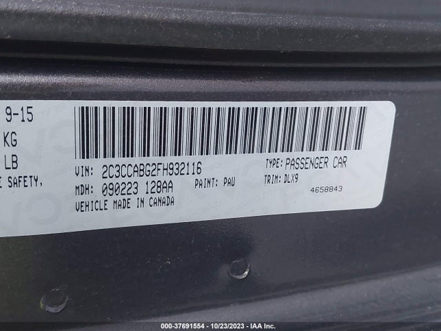 2015 CHRYSLER 300 300S VIN: 2C3CCABG2FH932116