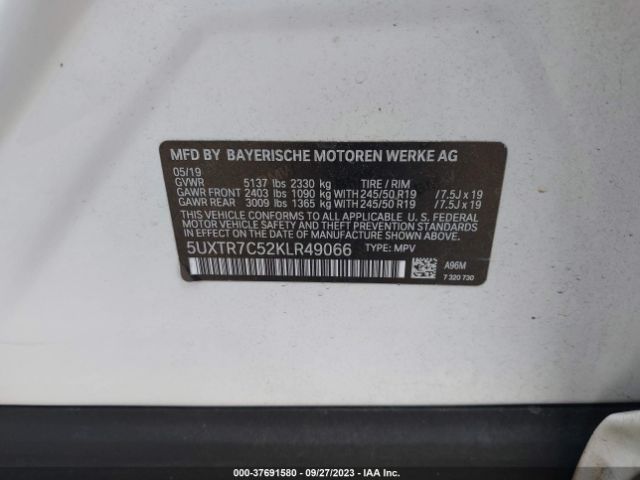 5UXTR7C52KLR49066 BMW X3 Sdrive30i