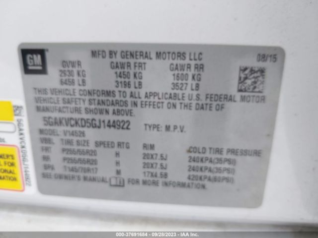 5GAKVCKD5GJ144922 Buick Enclave Premium