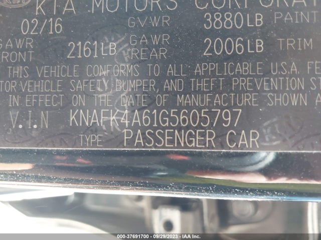 KIA FORTE LX 2016 KNAFK4A61G5605797 Image 9
