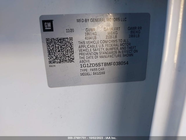 Chevrolet MALIBU LT 2021 1G1ZD5ST8MF038054 Image 9