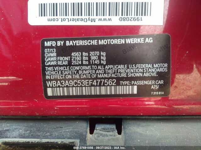 BMW 335i 2014 WBA3A9C53EF477562 Image 9