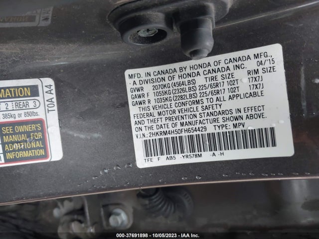 Honda CR-V EX 2015 2HKRM4H50FH654429 Image 9