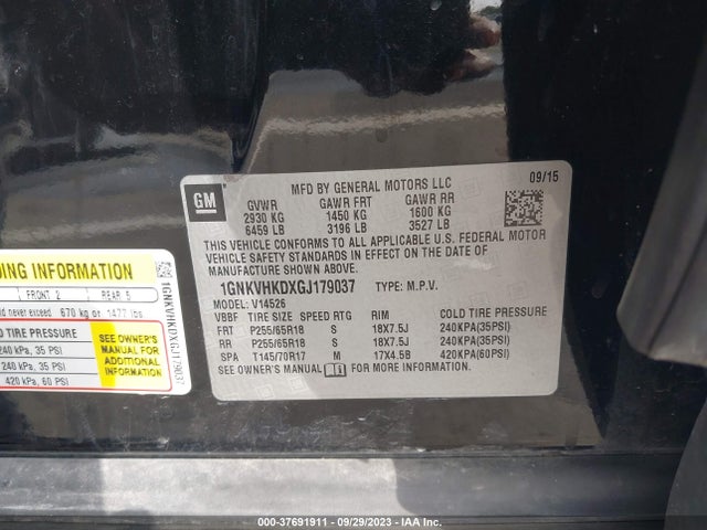 Chevrolet Traverse 2lt 2016 1GNKVHKDXGJ179037 Image 9