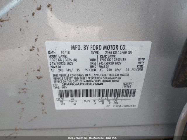 2FMPK4AP9KBB26849 Ford EDGE ST