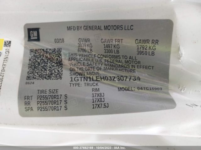 1GTN1LEH0JZ307734 GMC SIERRA 1500