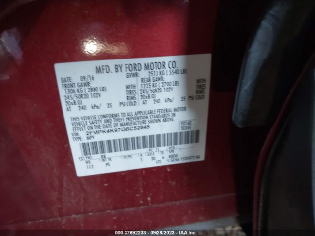 2FMPK4K97GBC52845 Ford Edge Titanium