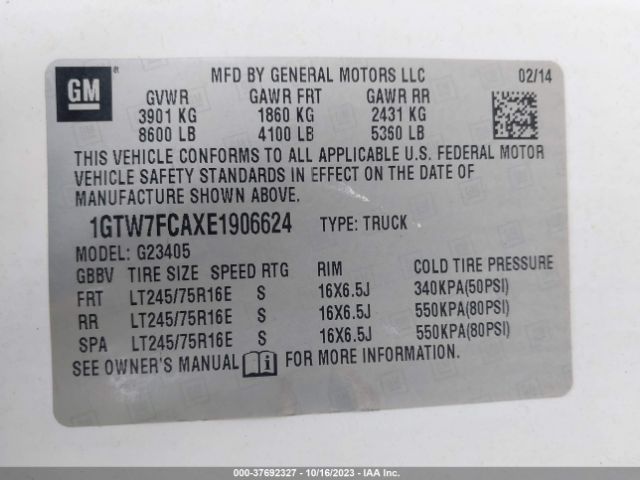 1GTW7FCAXE1906624 GMC SAVANA CARGO VAN