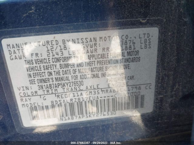 3N1AB7AP5KY276530 Nissan SENTRA SR