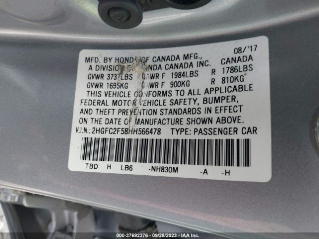 2HGFC2F58HH566478 Honda Civic Sedan Lx