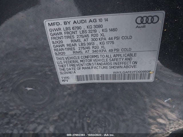 WA1LGAFE2FD009506 Audi Q7 3.0t Premium Plus