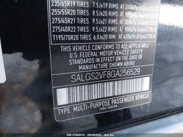 Land Rover Range Rover Hse 2016 SALGS2VF8GA256529 Image 9