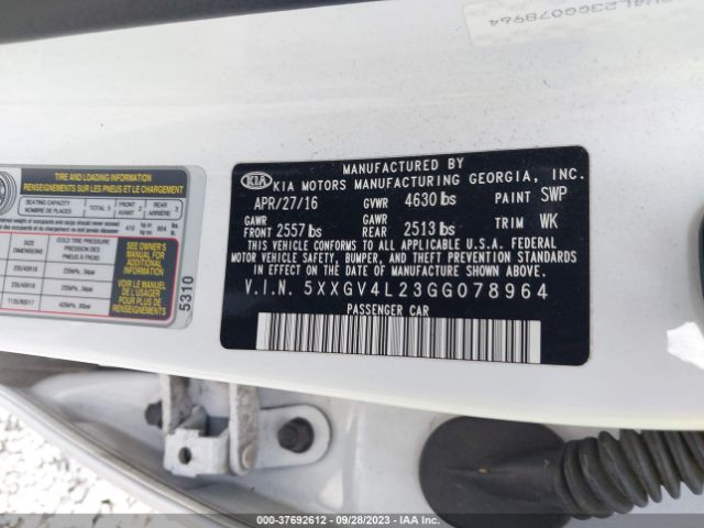 5XXGV4L23GG078964 KIA Optima Sxl Turbo