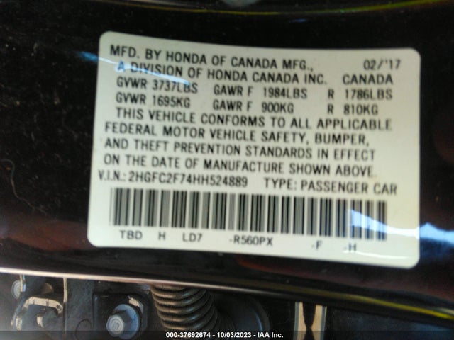 Honda Civic Sedan Ex 2017 2HGFC2F74HH524889 Image 9